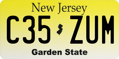 NJ license plate C35ZUM