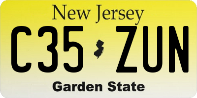 NJ license plate C35ZUN