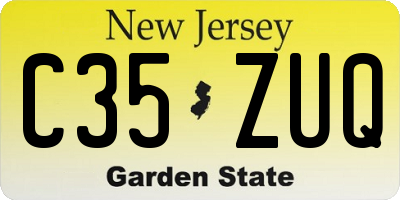 NJ license plate C35ZUQ