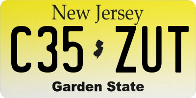 NJ license plate C35ZUT