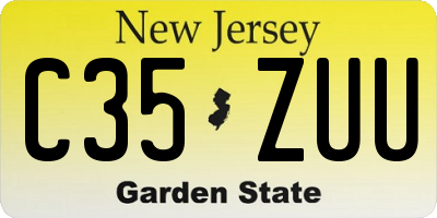 NJ license plate C35ZUU