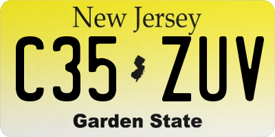 NJ license plate C35ZUV