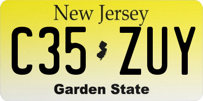 NJ license plate C35ZUY