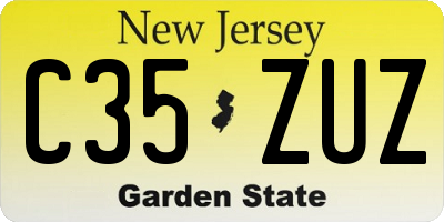 NJ license plate C35ZUZ