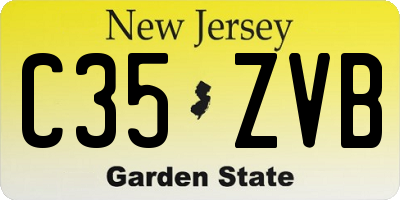 NJ license plate C35ZVB