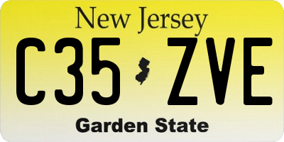 NJ license plate C35ZVE