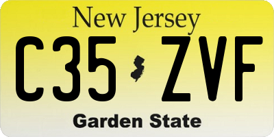 NJ license plate C35ZVF