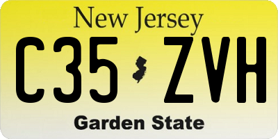 NJ license plate C35ZVH