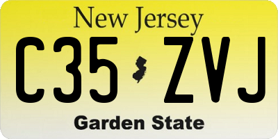 NJ license plate C35ZVJ