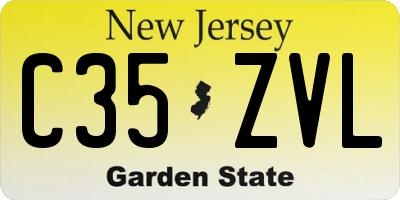 NJ license plate C35ZVL