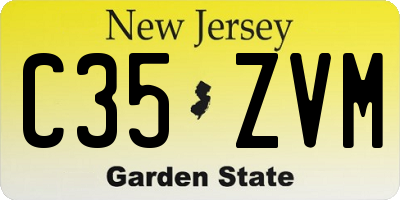 NJ license plate C35ZVM