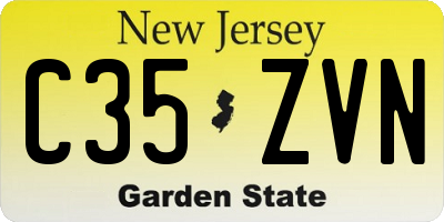 NJ license plate C35ZVN