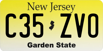 NJ license plate C35ZVO