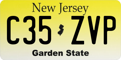 NJ license plate C35ZVP