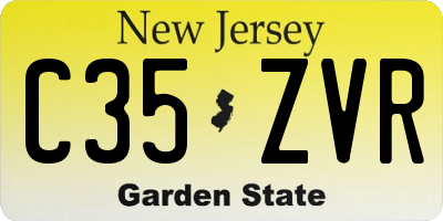 NJ license plate C35ZVR