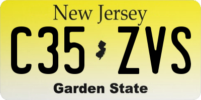 NJ license plate C35ZVS