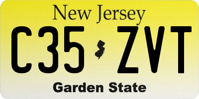 NJ license plate C35ZVT