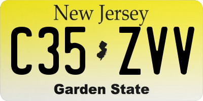 NJ license plate C35ZVV