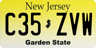 NJ license plate C35ZVW