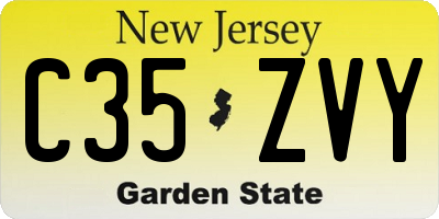 NJ license plate C35ZVY