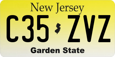 NJ license plate C35ZVZ