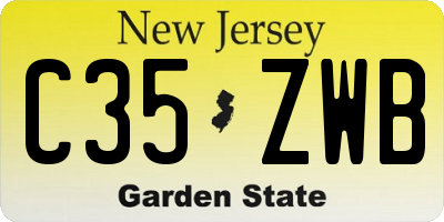 NJ license plate C35ZWB