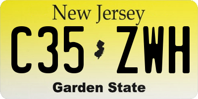 NJ license plate C35ZWH