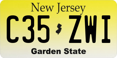 NJ license plate C35ZWI