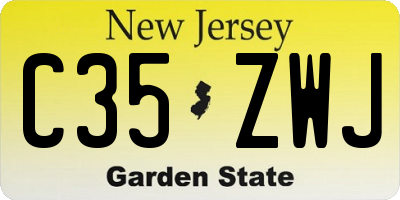 NJ license plate C35ZWJ