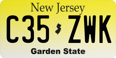 NJ license plate C35ZWK