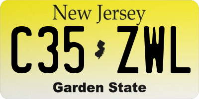 NJ license plate C35ZWL