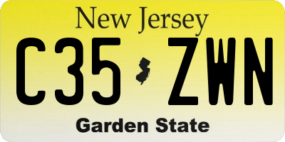 NJ license plate C35ZWN