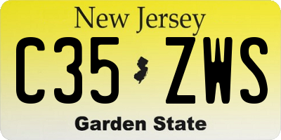 NJ license plate C35ZWS