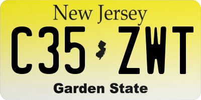 NJ license plate C35ZWT