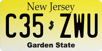NJ license plate C35ZWU