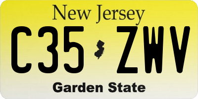 NJ license plate C35ZWV