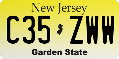 NJ license plate C35ZWW