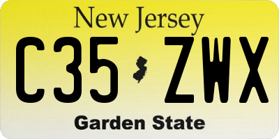 NJ license plate C35ZWX