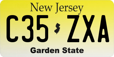 NJ license plate C35ZXA