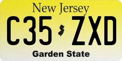 NJ license plate C35ZXD