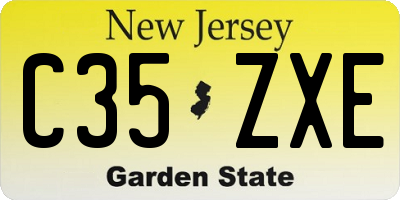 NJ license plate C35ZXE