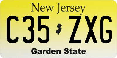 NJ license plate C35ZXG