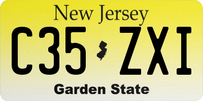NJ license plate C35ZXI