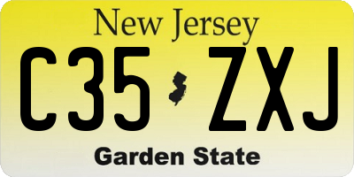 NJ license plate C35ZXJ