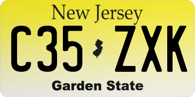 NJ license plate C35ZXK