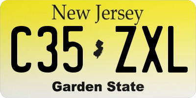 NJ license plate C35ZXL