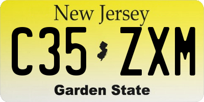 NJ license plate C35ZXM