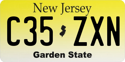 NJ license plate C35ZXN
