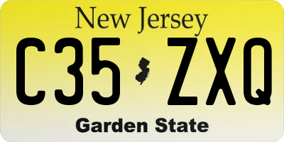 NJ license plate C35ZXQ