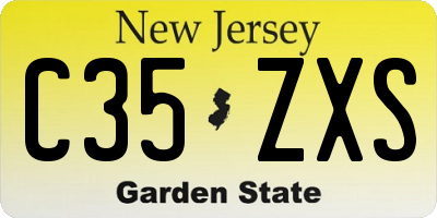 NJ license plate C35ZXS